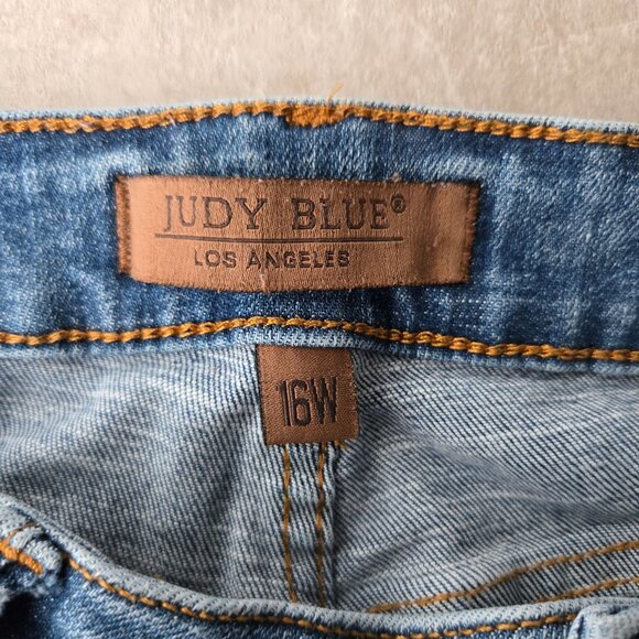 Judy Blue Skinny Jean Size 16W High Waisted Medium Blue Wash Tummy Control Denim - Picture 8 of 13